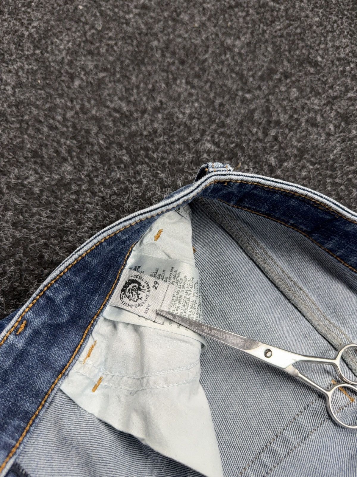 Diesel 00s Y2K Diesel Luxury Slandy Super Skinny Dark Wash Jeans Size 29" - 11 Thumbnail
