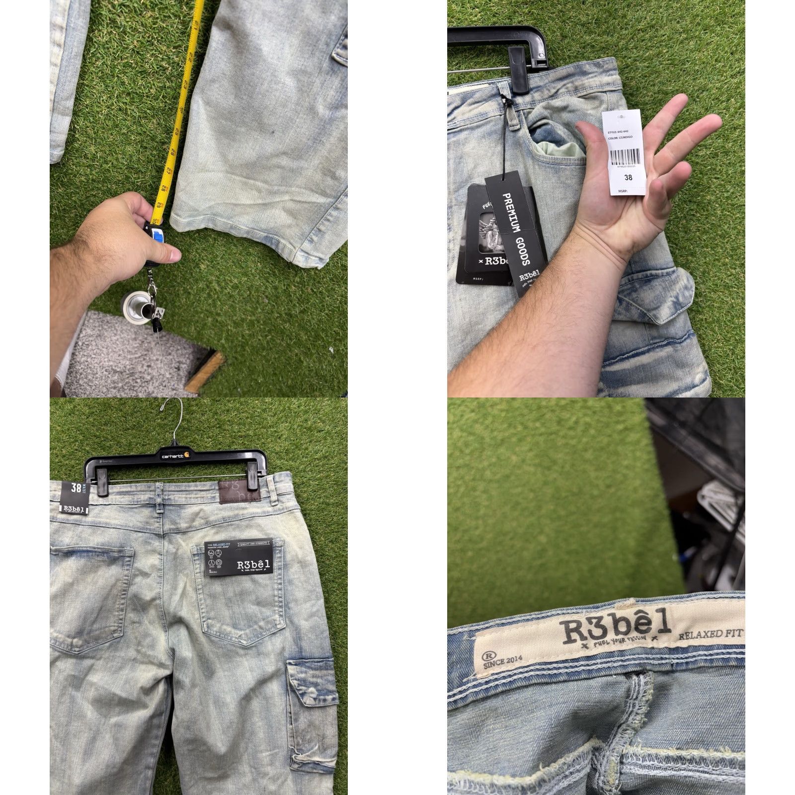 Vintage Rebel Vengeance Cargo Jeans Mens 38 Alternative Rapper Baggy Loose Fit NWT Size US 38 / EU 54 - 8 Thumbnail