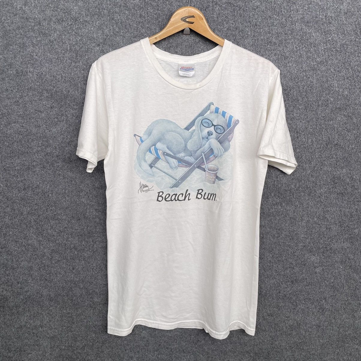 Vintage 2000s Bob Harrison Artwork Beach Bum Pupsi Cola Humor Tee Size US S / EU 44-46 / 1 - 1 Thumbnail