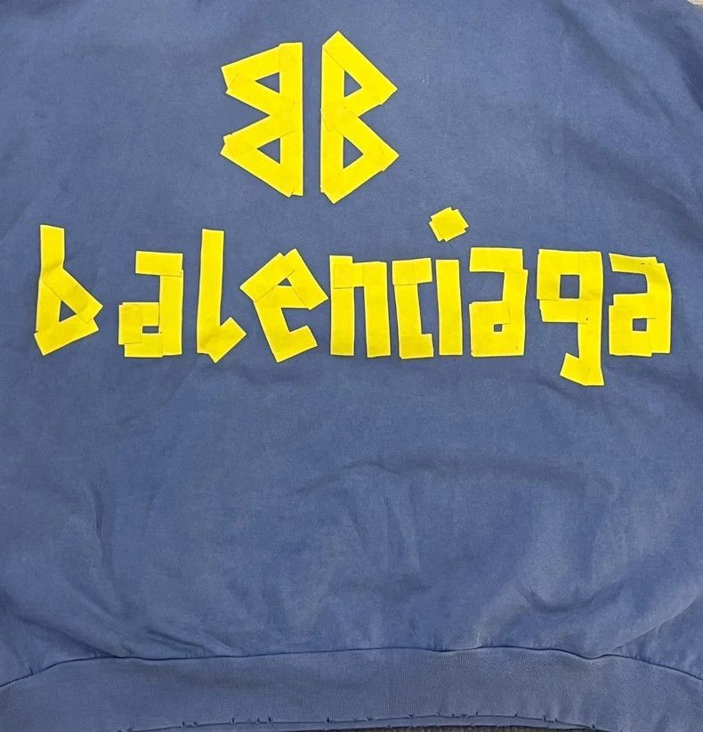 Balenciaga Balenciaga SS24 Distressed Letter Print Hoodie-2505 Size US S / EU 44-46 / 1 - 5 Thumbnail