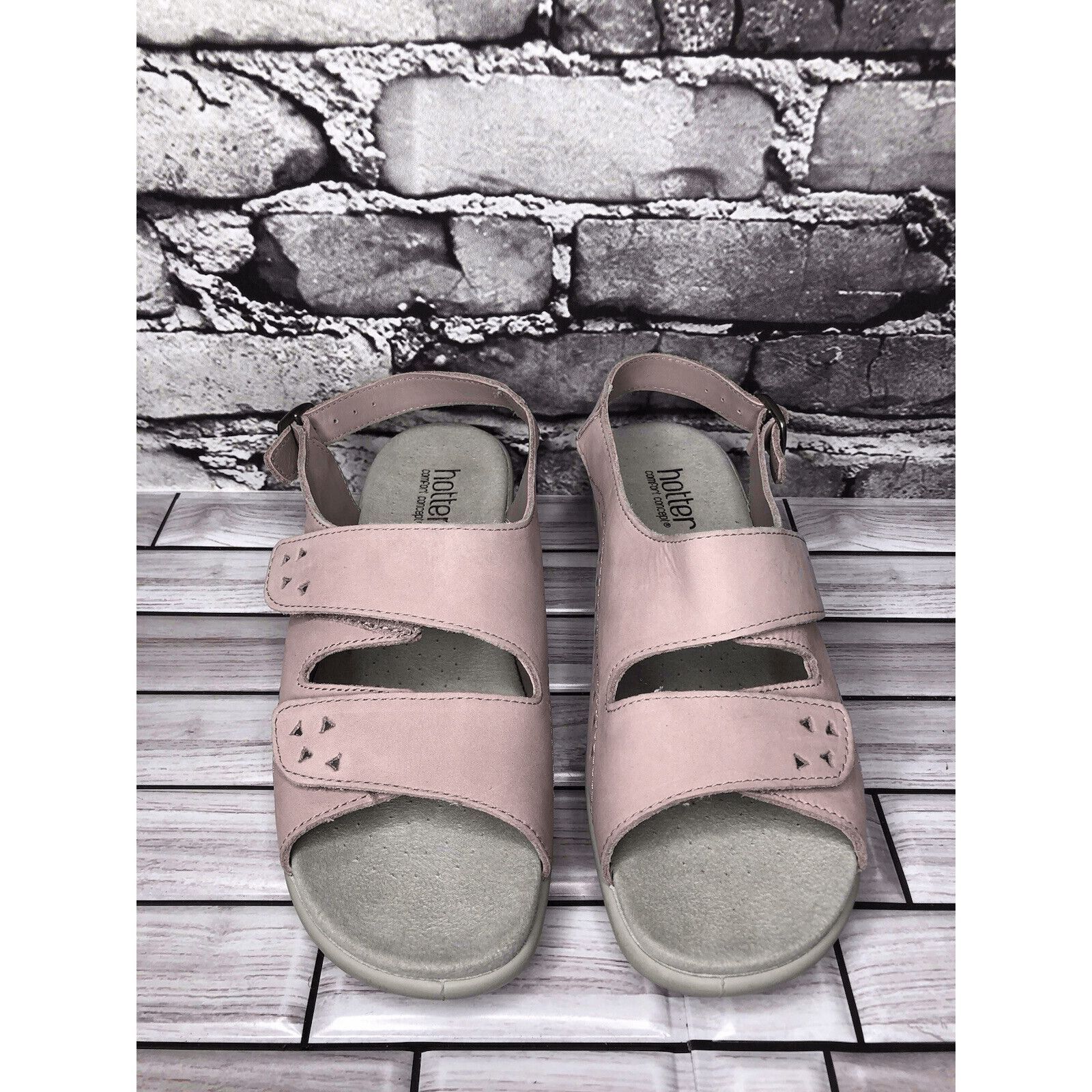 Other Hotter Easy STD Lilac Pink Nubuck Leather Strap Wedge Sandal Size US 9 / IT 39 - 19 Thumbnail