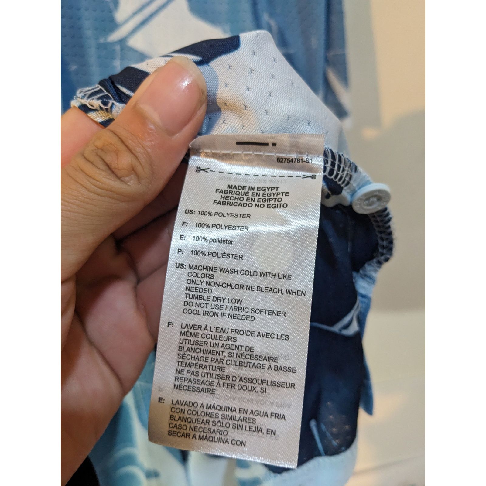 Adidas Adidas Blue Palm Tree Golf Performance Mesh Blue White Polo Size US M / EU 48-50 / 2 - 4 Thumbnail