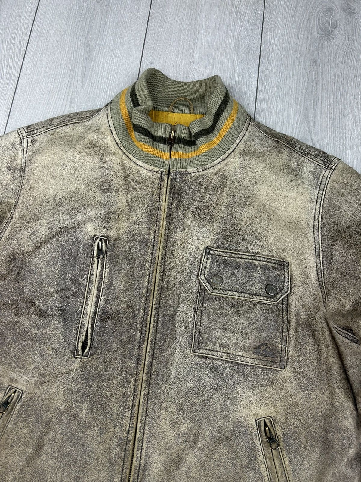 Quiksilver × Vintage Quiksilver Vintage Leather Jacket Size L Size US L / EU 52-54 / 3 - 4 Thumbnail