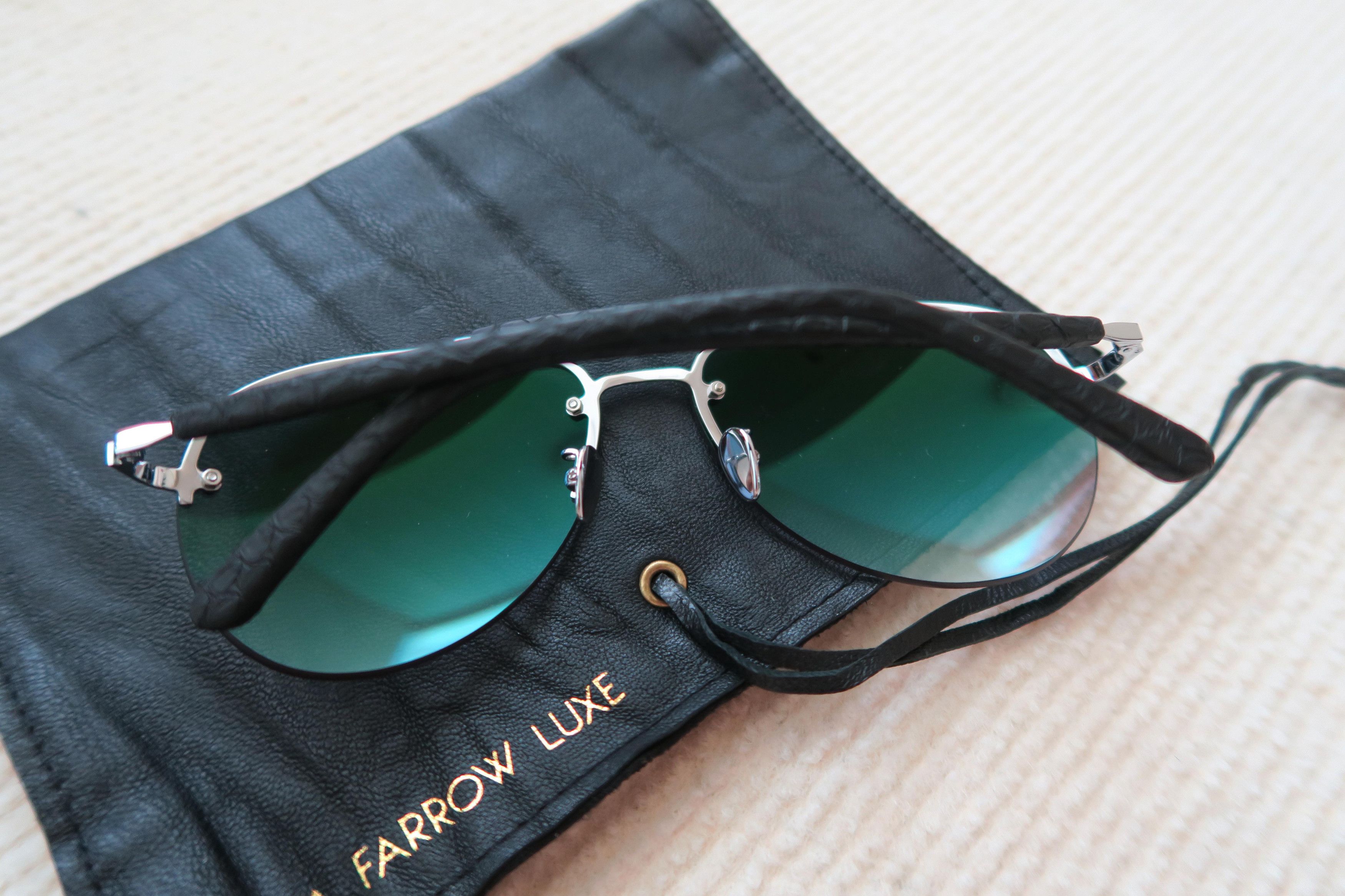 Linda Farrow Linda Farrow Luxe Snakeskin Leather LFL 199 Sunglasses Size ONE SIZE - 6 Thumbnail