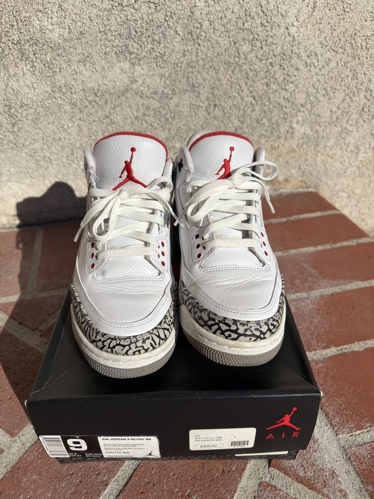 Nike Air Jordan 3 Retro White Cement '88 Dunk Contest (2013) Size US 9 / EU 42 - 3 Thumbnail