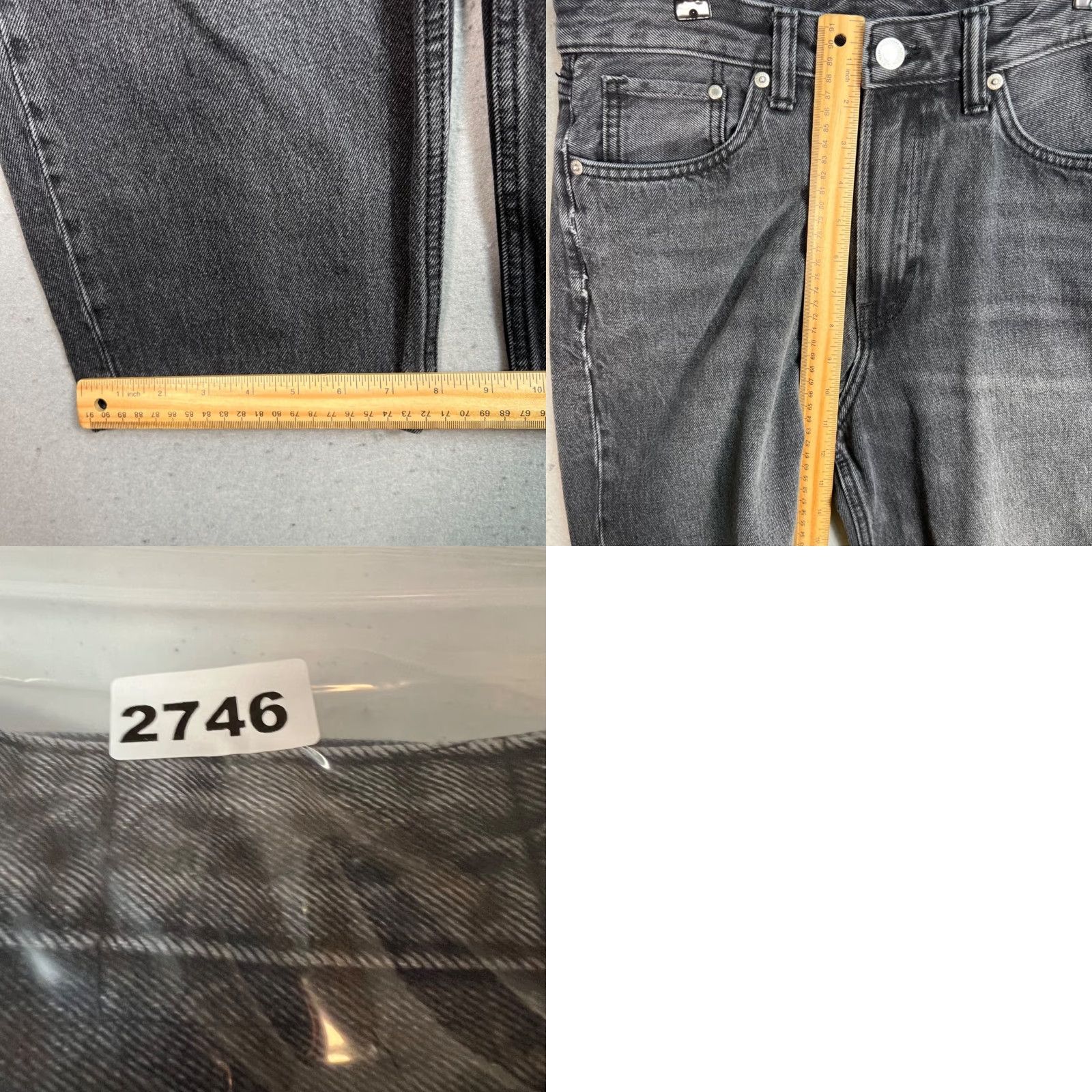 H&M H&M Womens Jeans 29 x 25 Black Denim 5-Pocket High-Waisted Wide-Leg Cotton Blend Denim Shirt? Size 29" - 8 Thumbnail