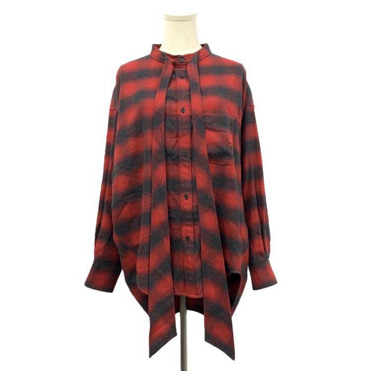 Balenciaga Balenciaga Red Plaid Button Up Shirt Size 38 Size S / US 4 / IT 40 - 1 Thumbnail