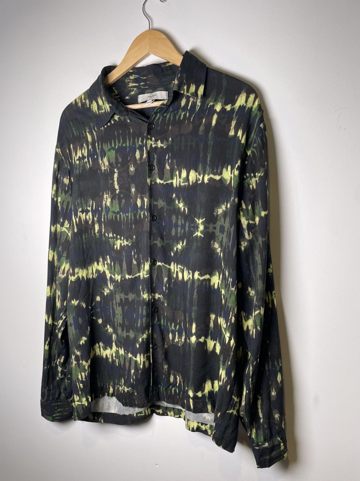 River Island River Island Green Abstract Tie-Dye Shirt L Size US L / EU 52-54 / 3 - 5 Thumbnail