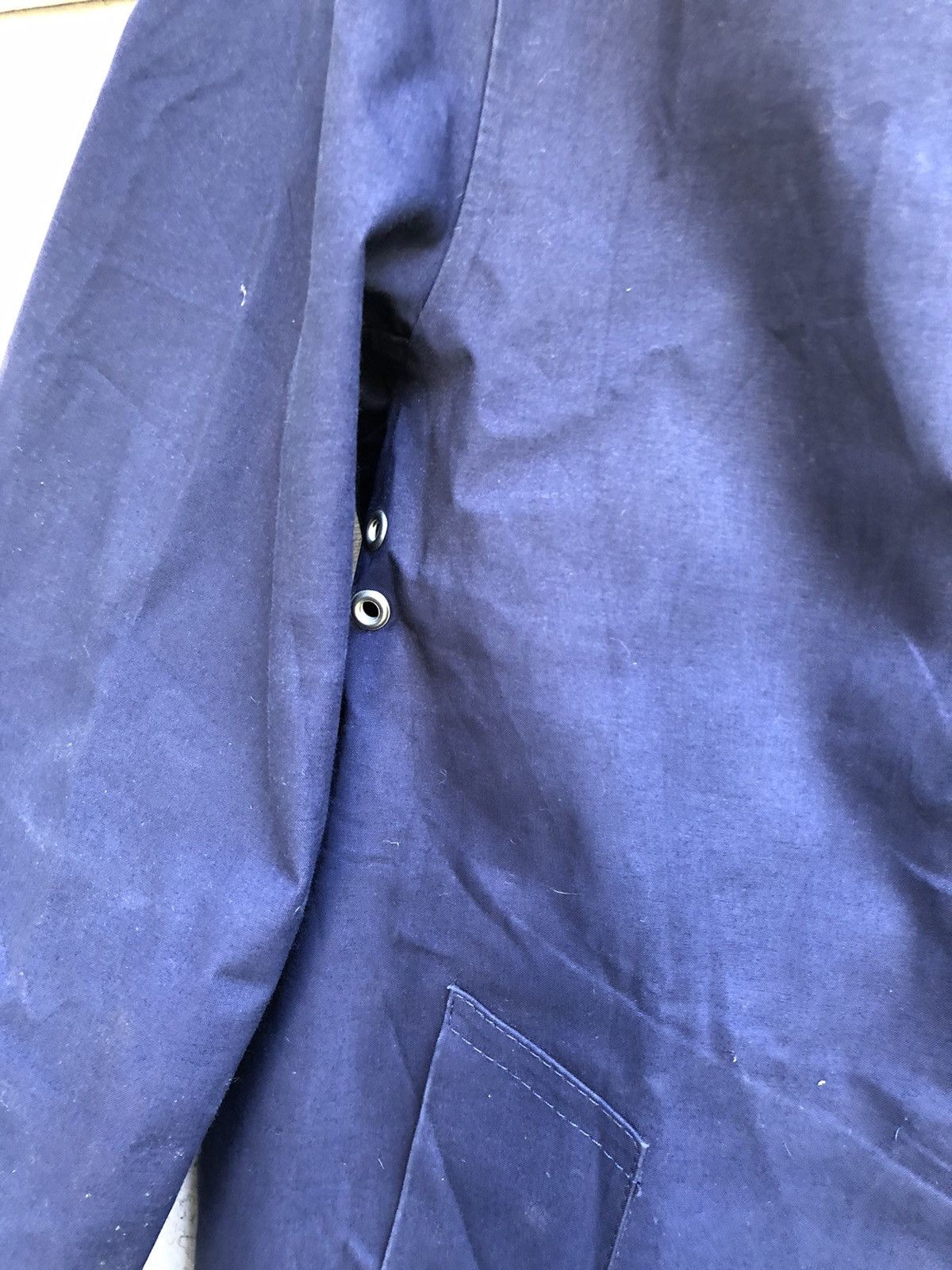 Handmade × Mackintosh Navy Blue Bonded Cotton Hooded Coat Size US S / EU 44-46 / 1 - 6 Thumbnail