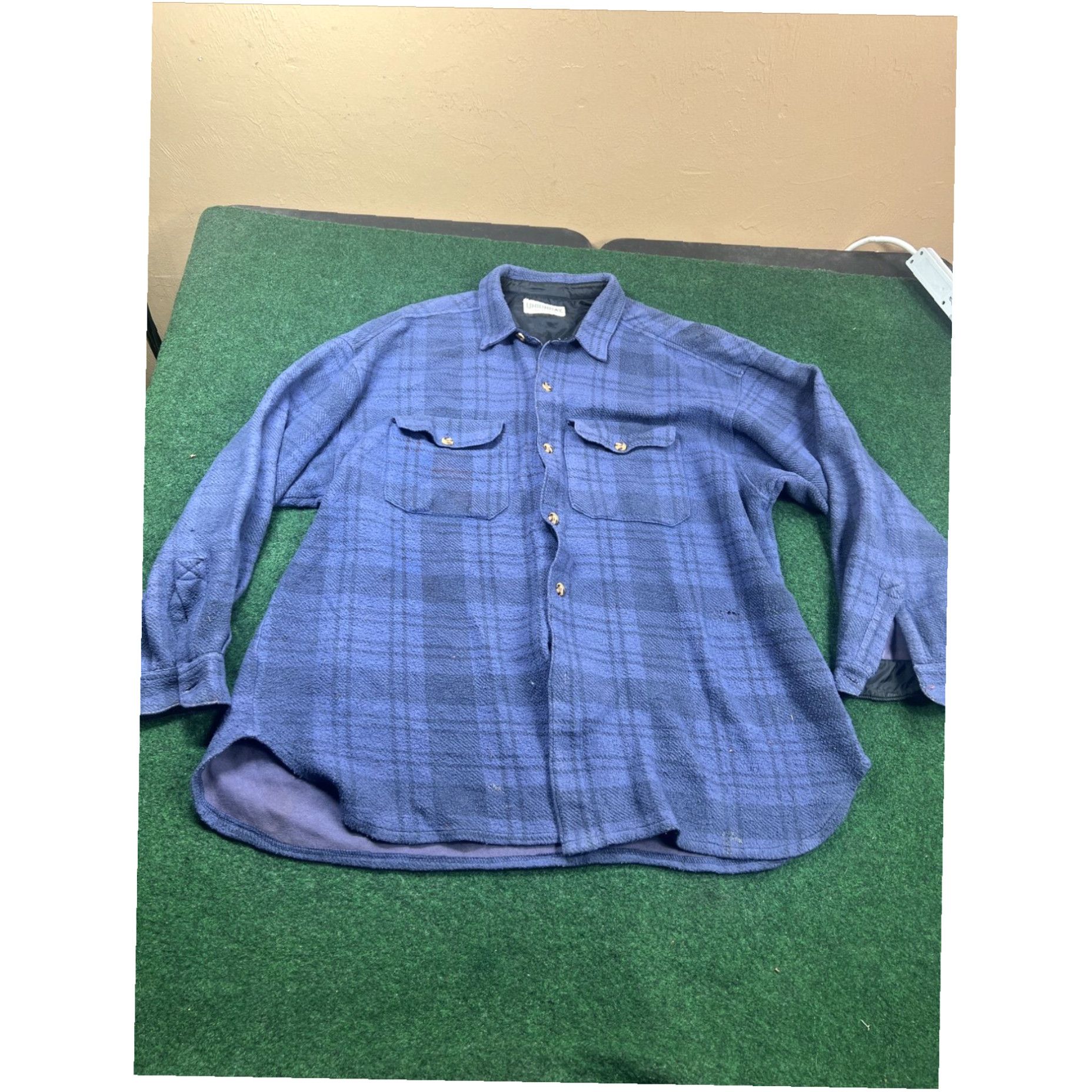 UNIONBAY Vtg 90s Unionbay Blue Plaid Flannel L Button Up Shirt Grunge Work Outdoors Size US L / EU 52-54 / 3 - 1 Thumbnail