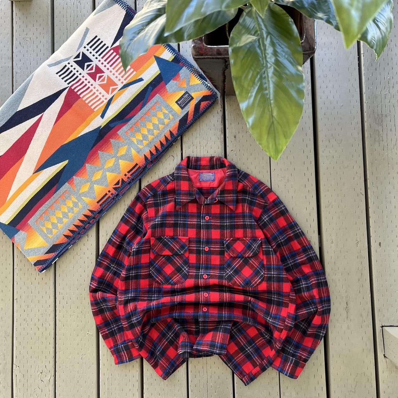 Pendleton Vintage Pendleton Wool Flannel Shadow Plaid Full Button Up Size US L / EU 52-54 / 3 - 3 Thumbnail