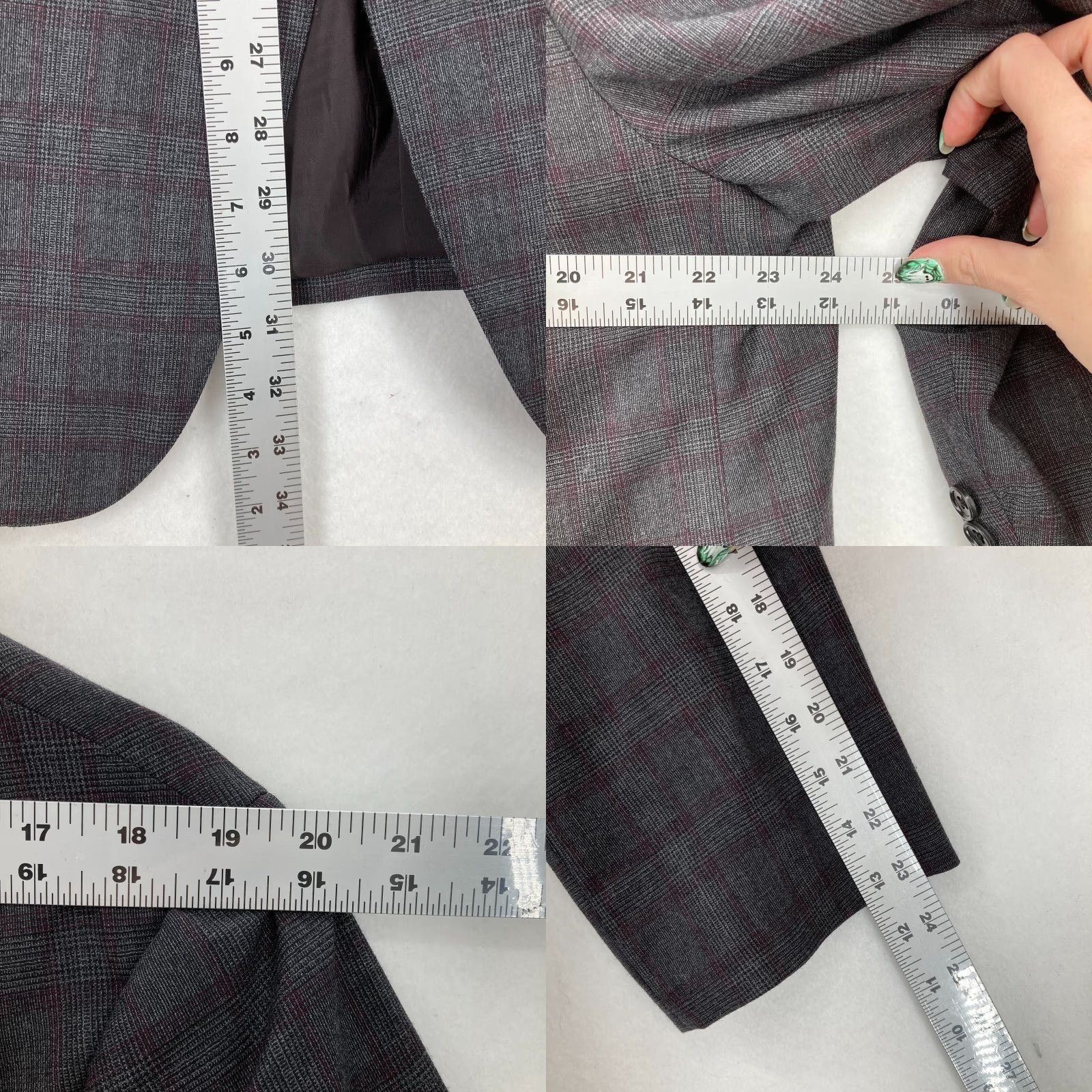 Bonobos Bonobos Blazer Sport Coat Mens 48 Gray Plaid Wool Stretch Tollegno 1900 Italy Size 48R - 8 Thumbnail