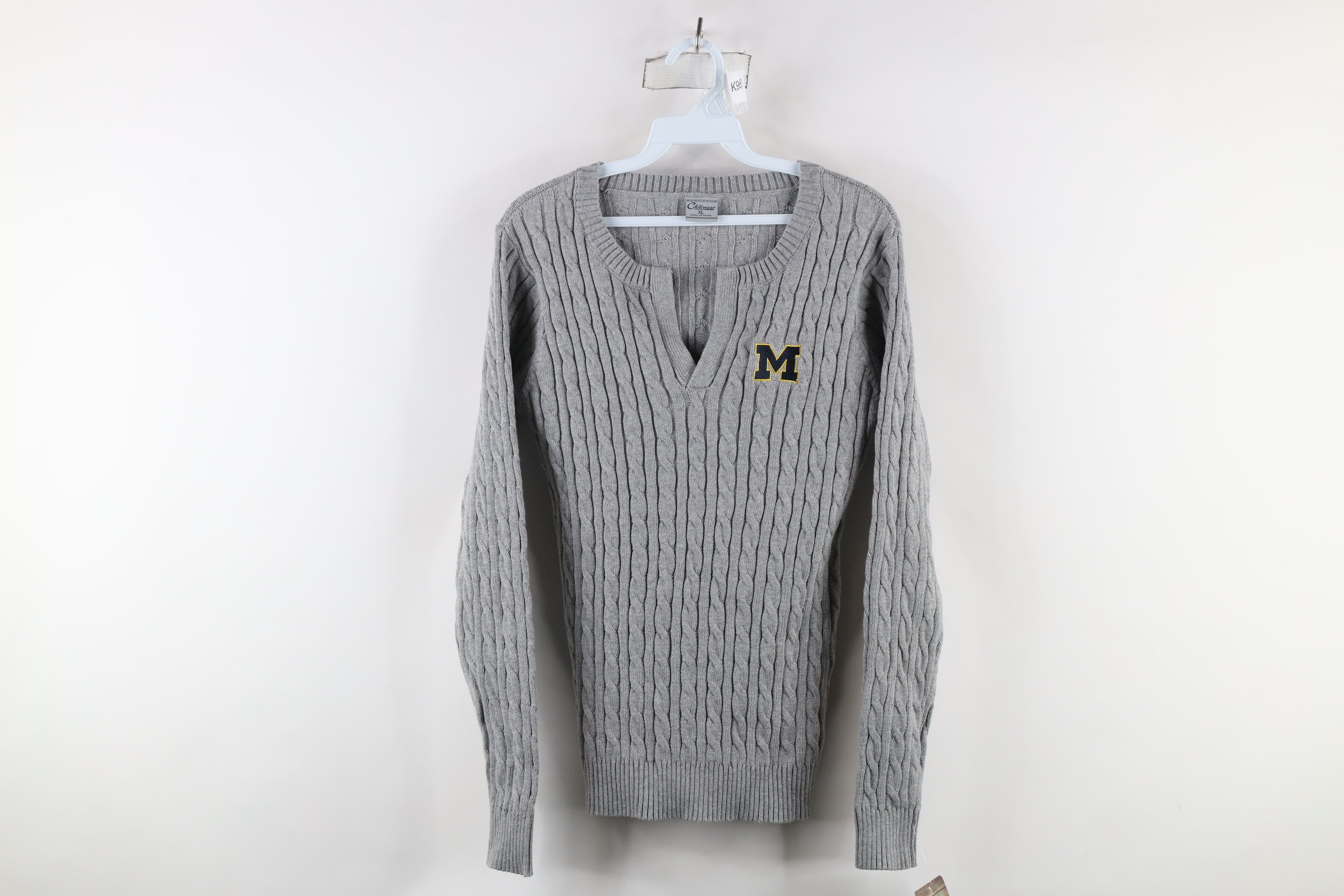 Vintage Deadstock Vintage of Michigan Block M Cable Knit Sweater Size XL / US 12-14 / IT 48-50 - 1 Thumbnail