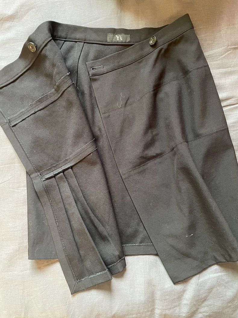Y's Y's size os 80s Hemp Black Wool Pleated Skirt Size 25" / US 0 / IT 36 - 6 Thumbnail