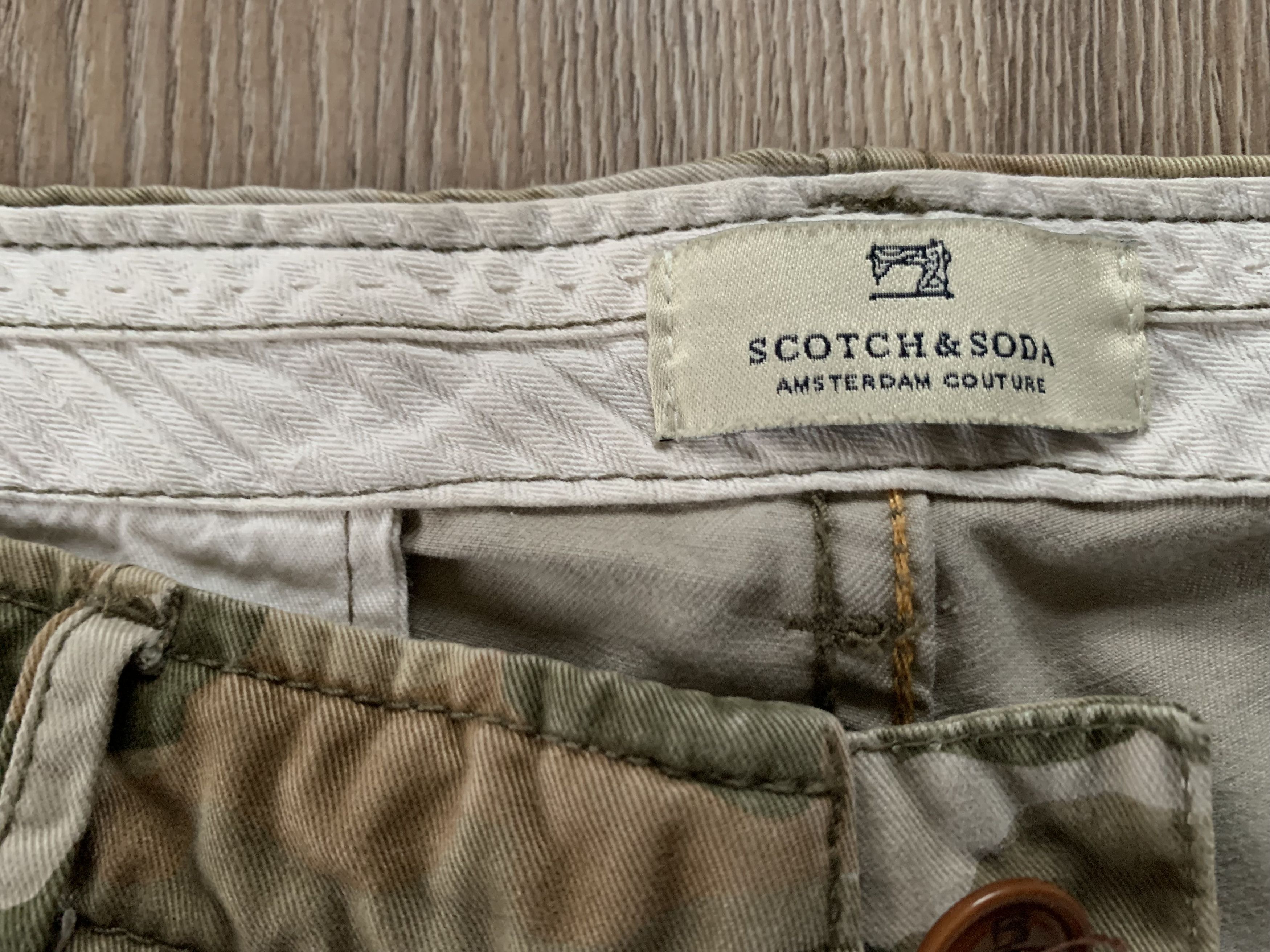 Scotch & Soda Mens Scotch & Soda Chino Khaki Military Cotton Shorts Size US 31 - 7 Thumbnail