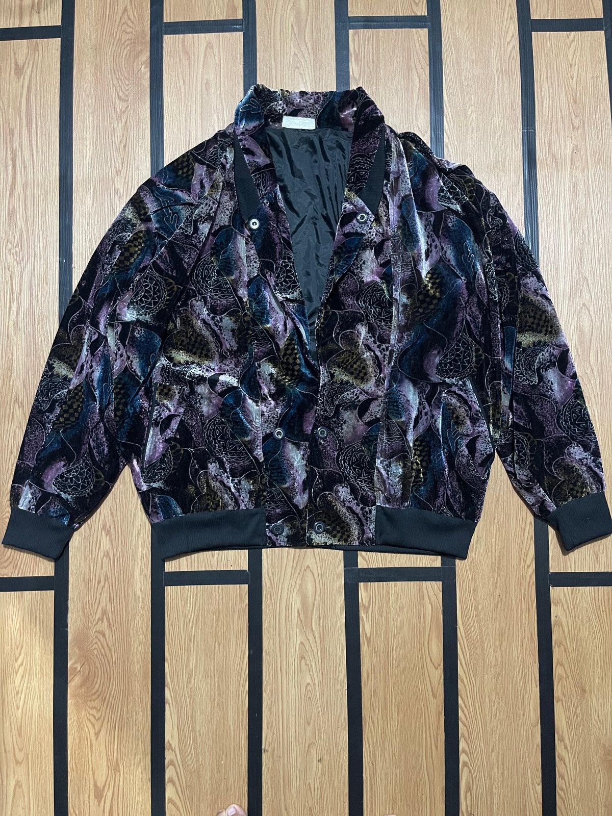 Japanese Brand × Le Grande Bleu (L.G.B.) vintage y2k Windy ziip bomber jacket velvet full print Size US XL / EU 56 / 4 - 1 Thumbnail