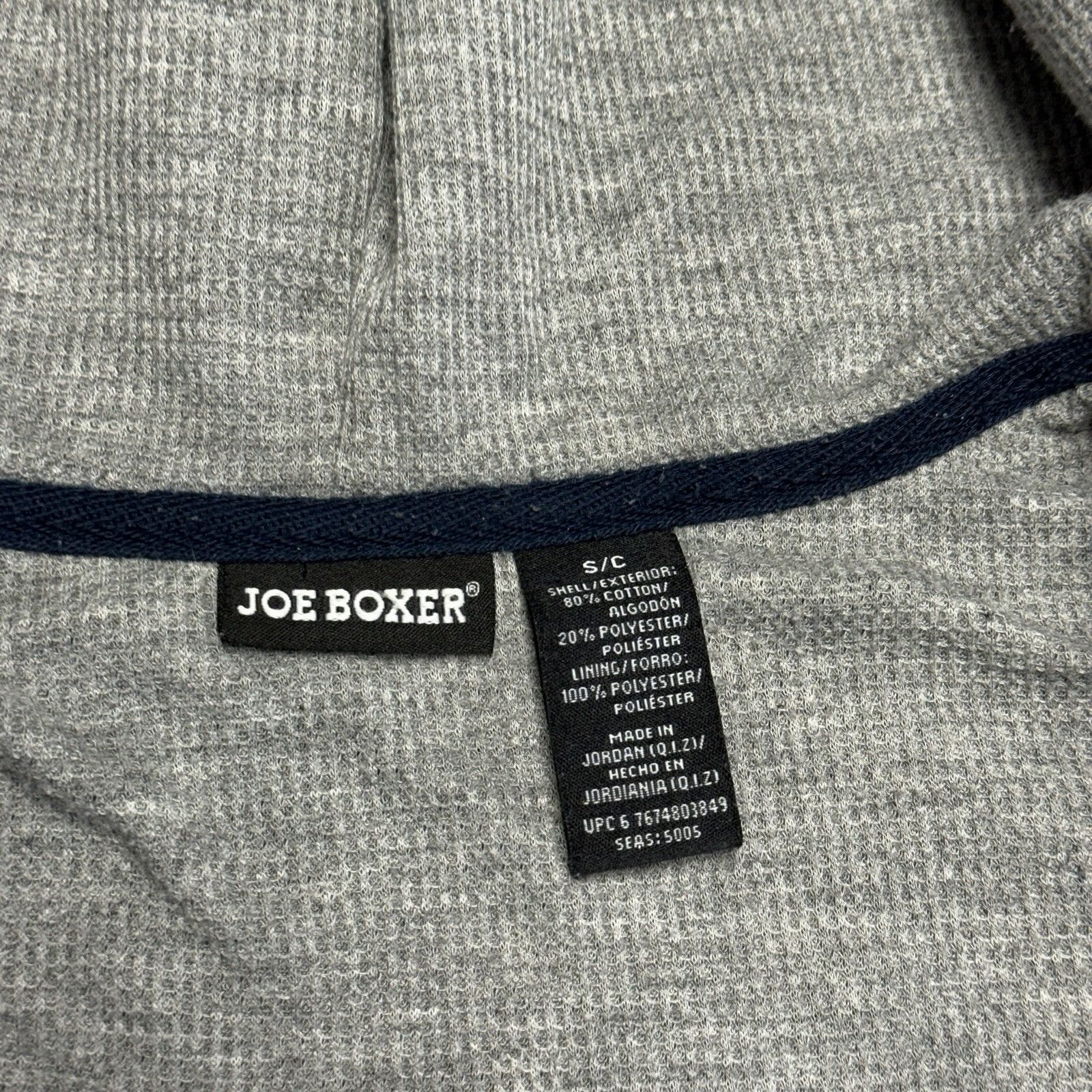 Joe Boxer Vintage Joe Boxer Thermal Lined Hoodie Sweatshirt Navy Blue Size US S / EU 44-46 / 1 - 8 Thumbnail