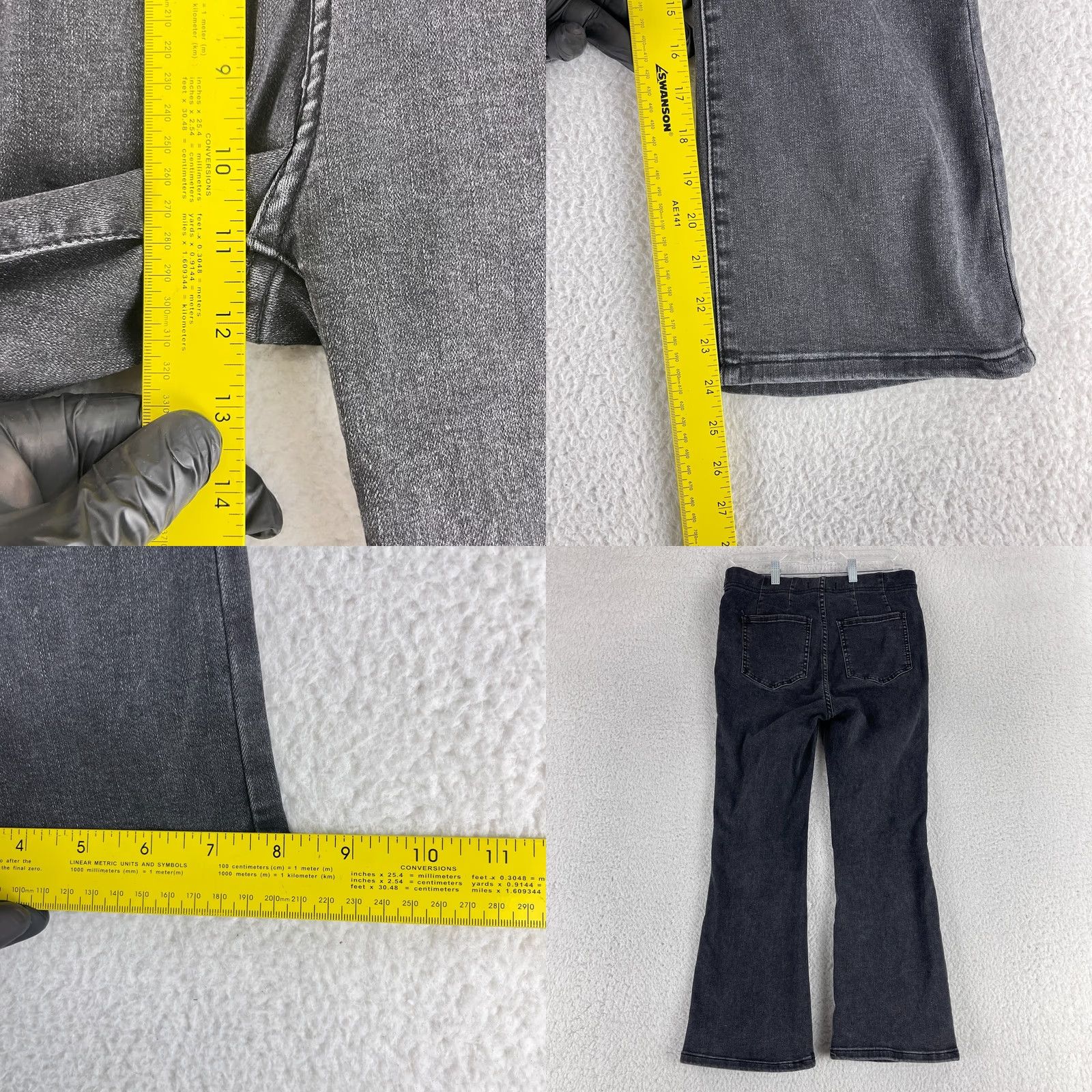 Free People Free People Jeans Womens 28 Black Denim Flare High-Rise Wide-Leg Casual Wool? Size 28" / US 6 / IT 42 - 8 Thumbnail