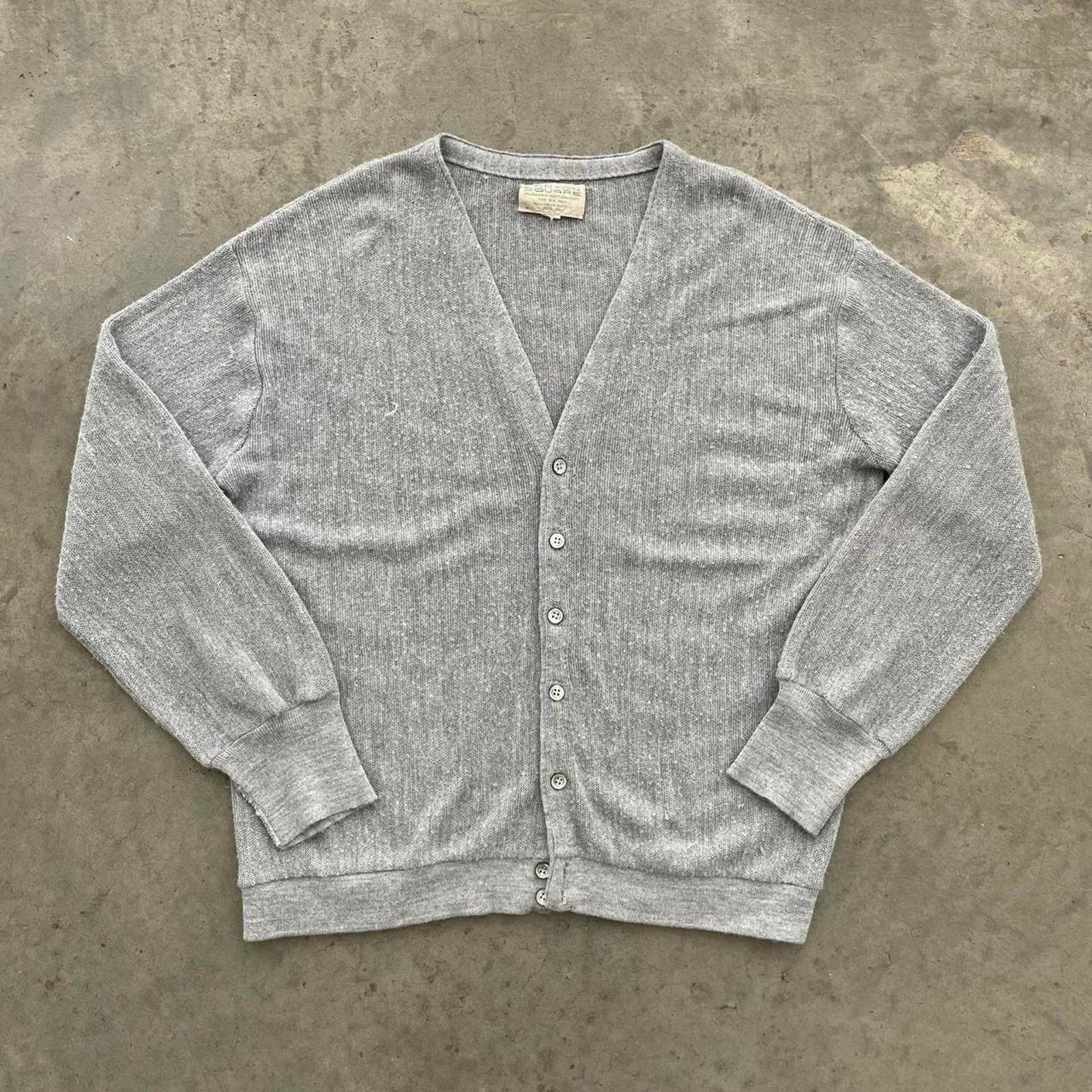 Vintage Vintage 90s Grey Cardigan Sweater Size US XL / EU 56 / 4 - 1 Thumbnail