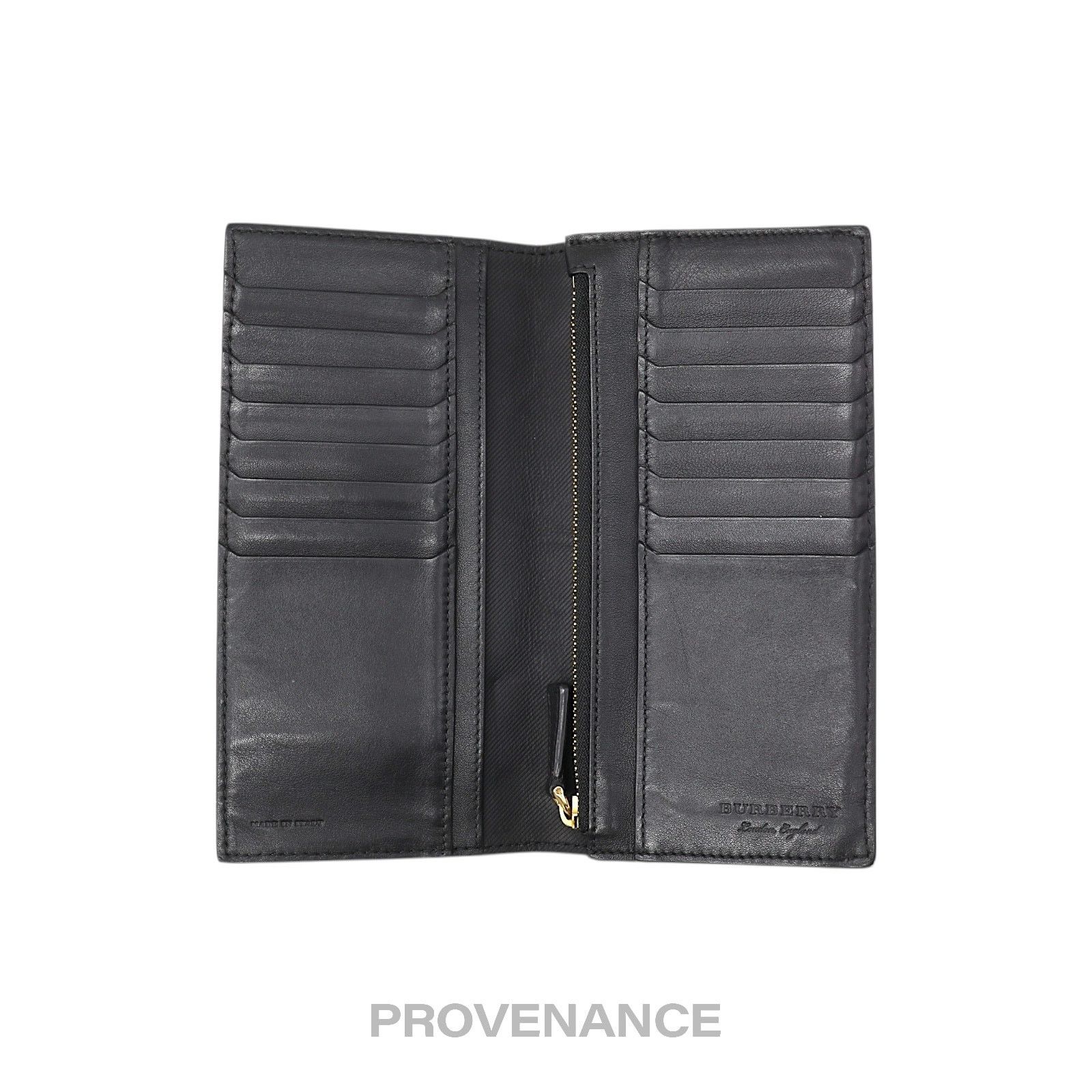 Burberry 🔴 Burberry Logo Long Wallet - Black Leather Size ONE SIZE - 3 Thumbnail