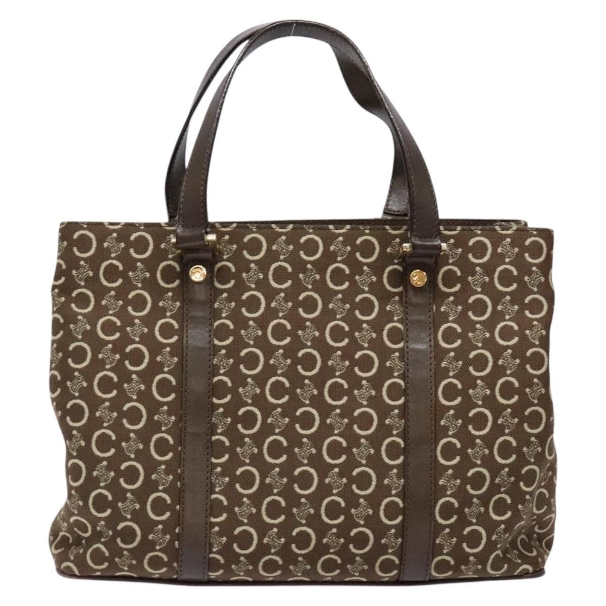 Celine CELINE C Macadam Canvas Hand Bag Brown Gold Size ONE SIZE - 3 Thumbnail