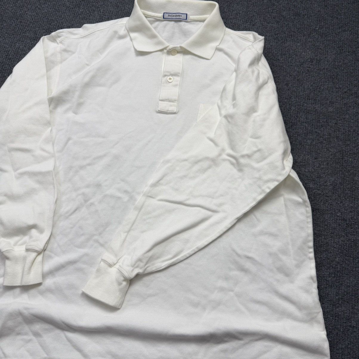 Yves Saint Laurent Yves Saint Laurent Long Sleeve Polo Shirt Size US L / EU 52-54 / 3 - 3 Thumbnail