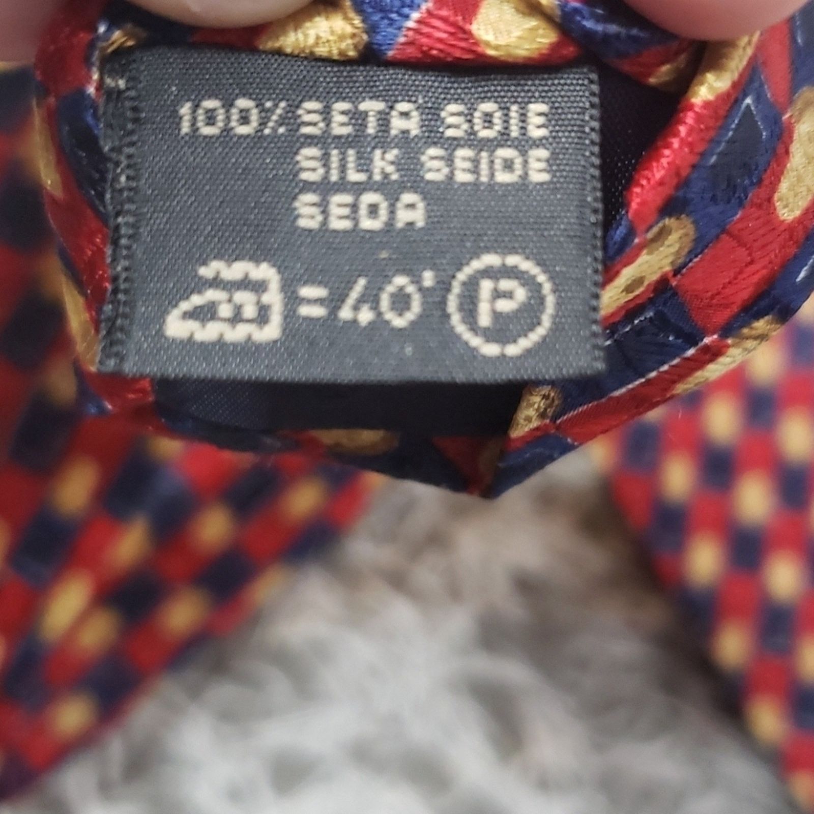 Ermenegildo Zegna Ermenegildo Zegna Geometric Red & Blue 100% Silk Tie Size ONE SIZE - 7 Thumbnail