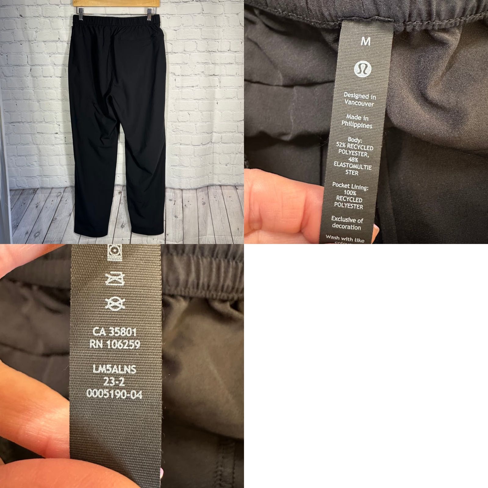 Lululemon Lululemon Lab Pants Medium Chino Regular Black Slim Fit Technical Stretch Trousers Mens Size US 29 - 8 Thumbnail