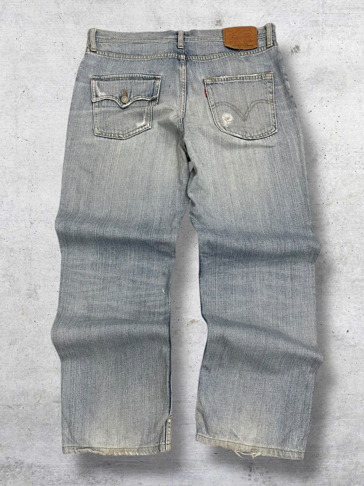 Levi's Vintage Clothing VINTAGE 533 LEVIS USA 90S DESIGNER OLD RIPPED BLUEWASH DENIM Size US 35 - 8 Thumbnail