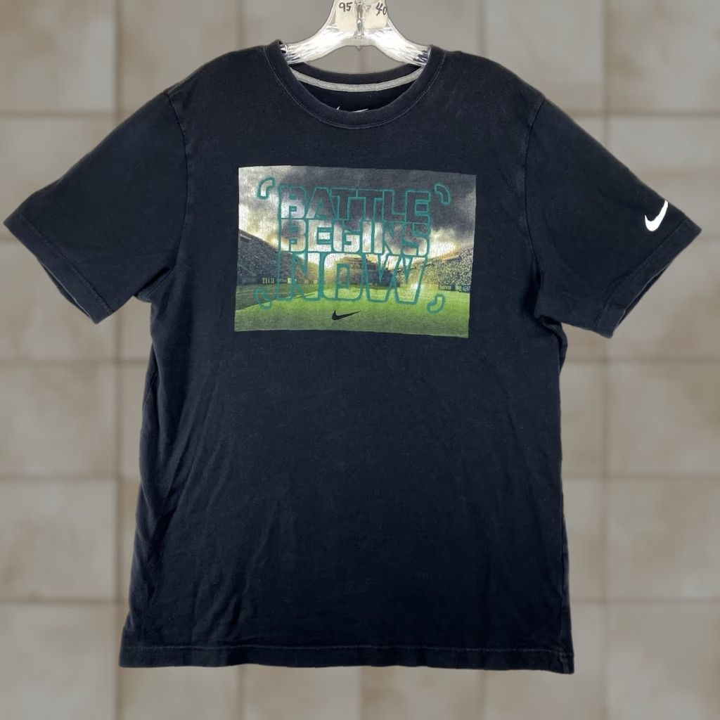 Nike Mens Nike Shirt Black Large All Cotton Field Graphic Battle Begins Now 2015 Size US L / EU 52-54 / 3 - 1 Thumbnail