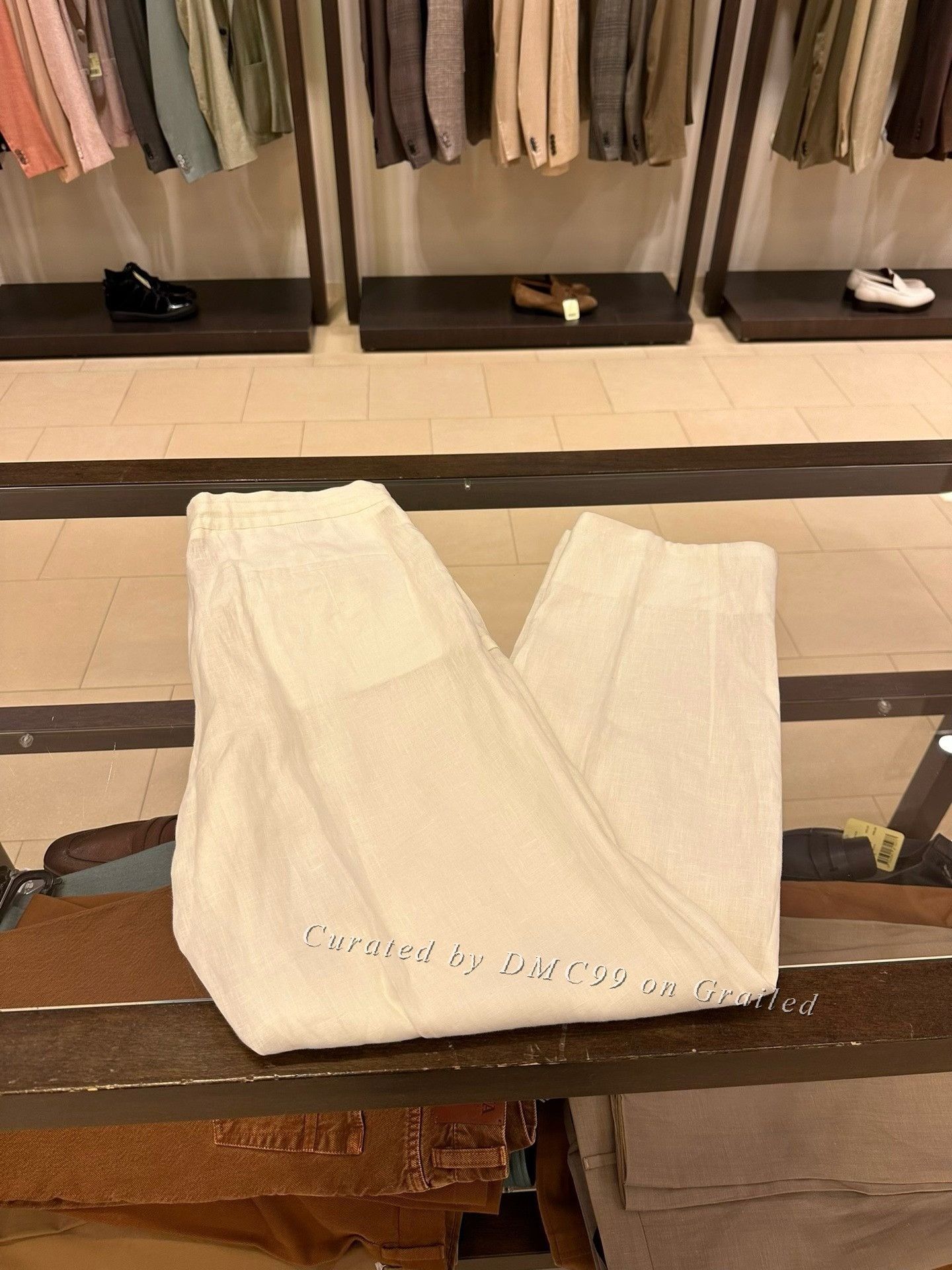 Ermenegildo Zegna Zegna UBI31A5 White Linen Casual Pants Size US 38 / EU 54 - 1 Thumbnail