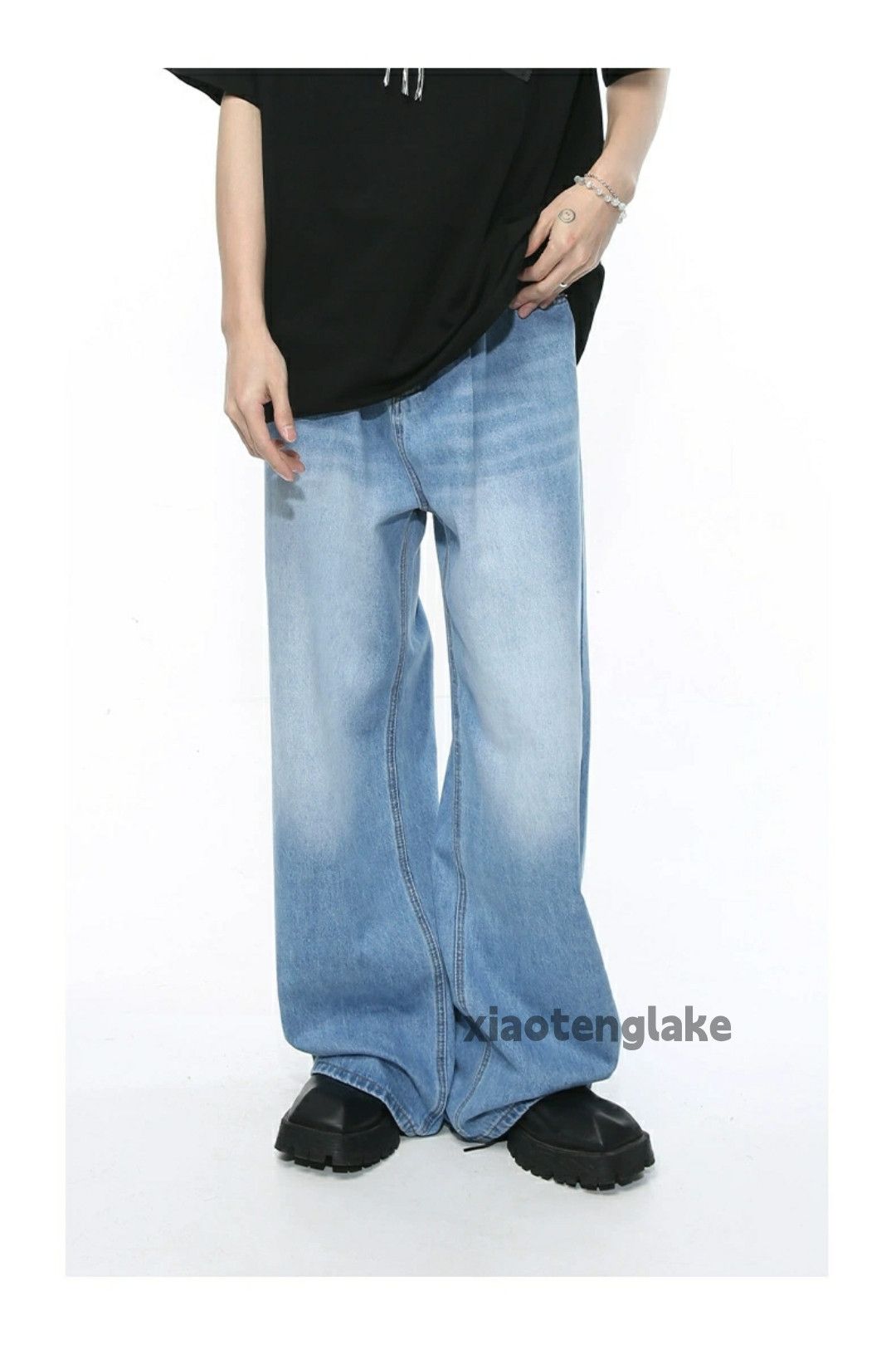 Jean × Vintage loose baggy washed faded skate hiphop jeans Size US 30 / EU 46 - 2 Thumbnail