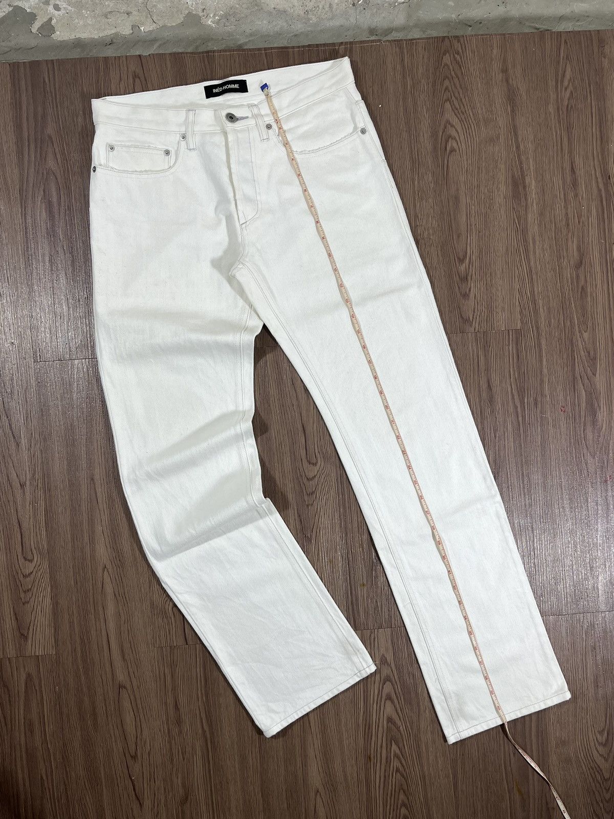 Yohji Yamamoto INED HOMME White Straight Denim Pants Made In Japan Size US 31 - 19 Thumbnail