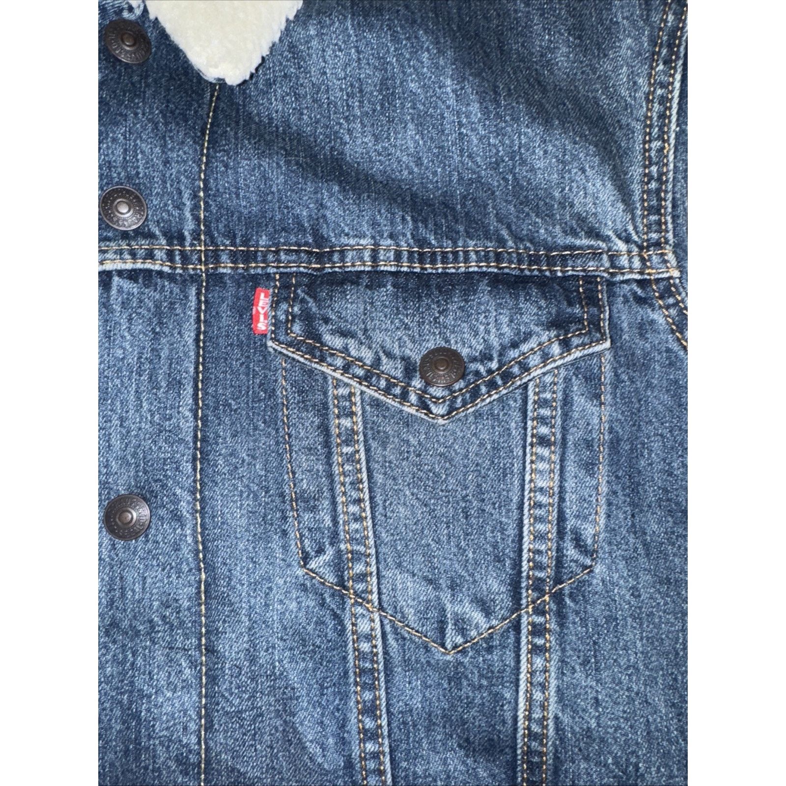 Levi's Levi’s Denim Sherpa Jacket Blue Medium 22x26 Size US M / EU 48-50 / 2 - 4 Thumbnail