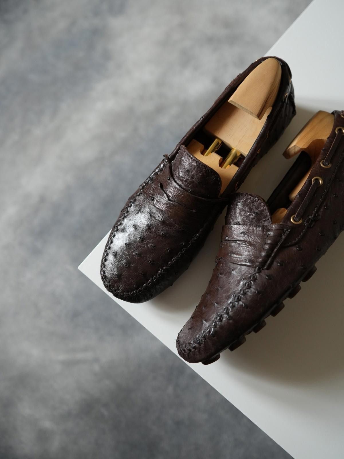 Saint Laurent Paris 2000s Yves Saint Laurent by Tom Ford Ostrich Penny Loafers Size US 8 / EU 41 - 2 Thumbnail