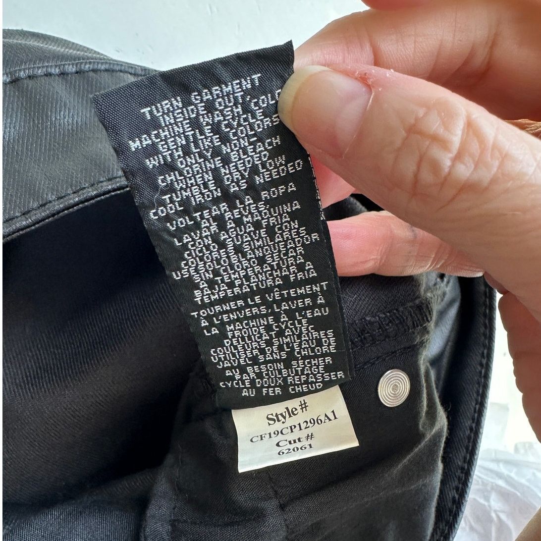 Other 1822 Denim Black Shimmer Leatherette Skinny Pant 30 P / 10 P Size 32" / US 10 / IT 46 - 11 Thumbnail