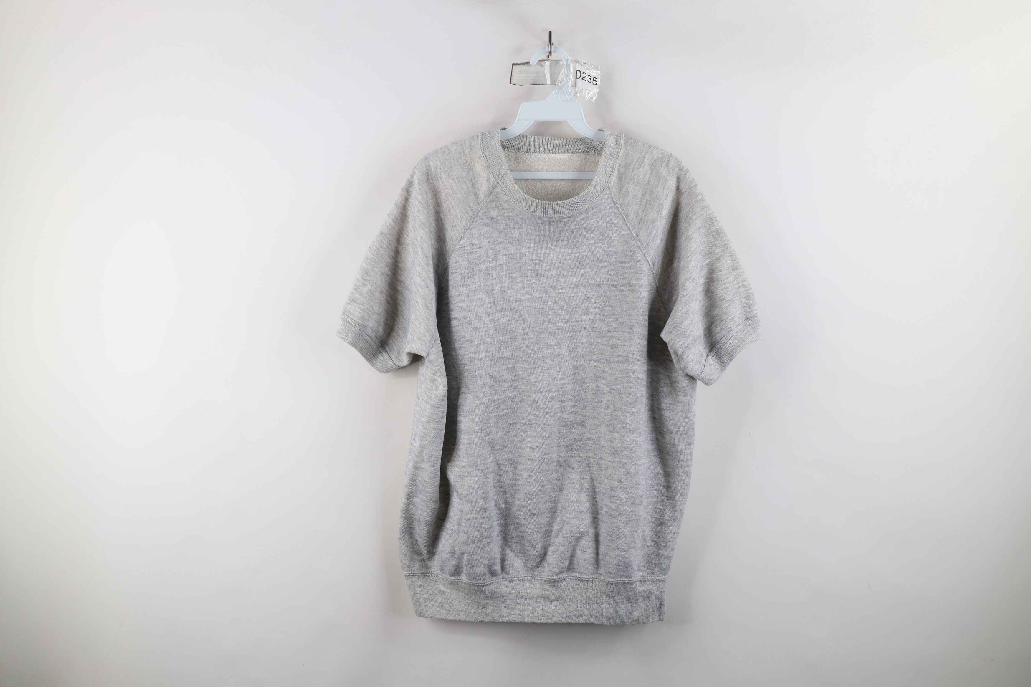 Vintage Vintage 70s Streetwear Short Sleeve Sweatshirt Heather Gray Size US XL / EU 56 / 4 - 1 Thumbnail