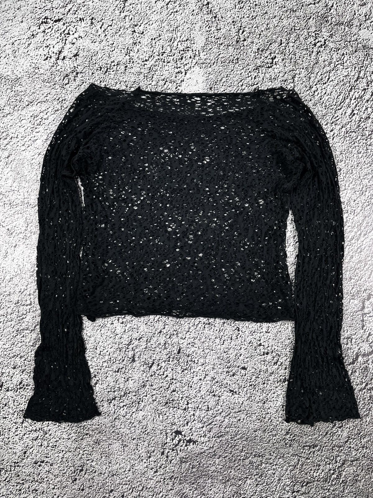Vintage Vintage Y2K spider mesh shoulder avantgarde longsleeve Size M / US 6-8 / IT 42-44 - 7 Thumbnail