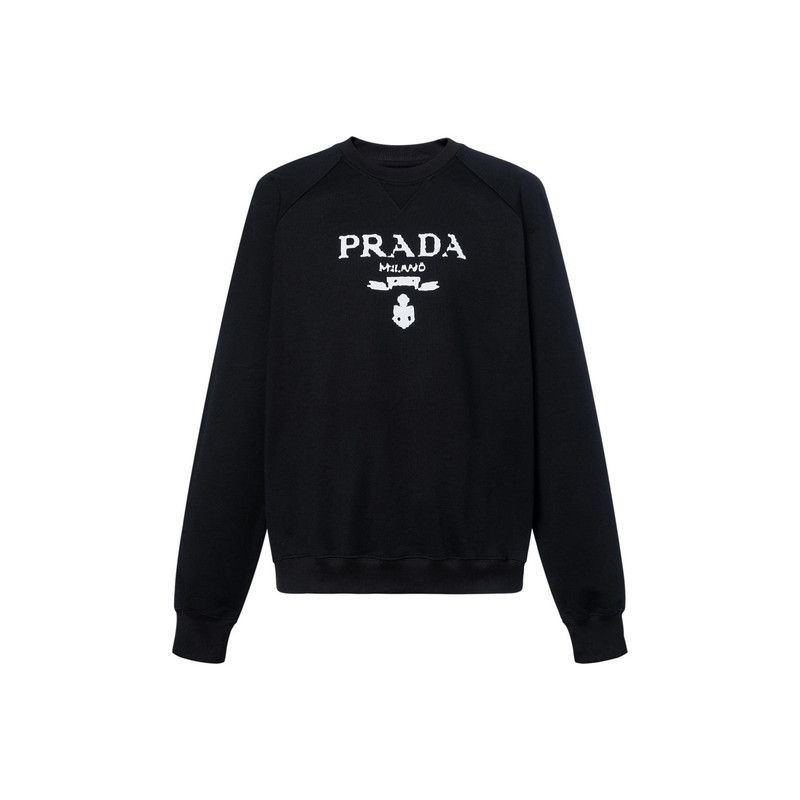Prada Prada Black Logo Print Sweatshirt-2506 Size US L / EU 52-54 / 3 - 1 Thumbnail