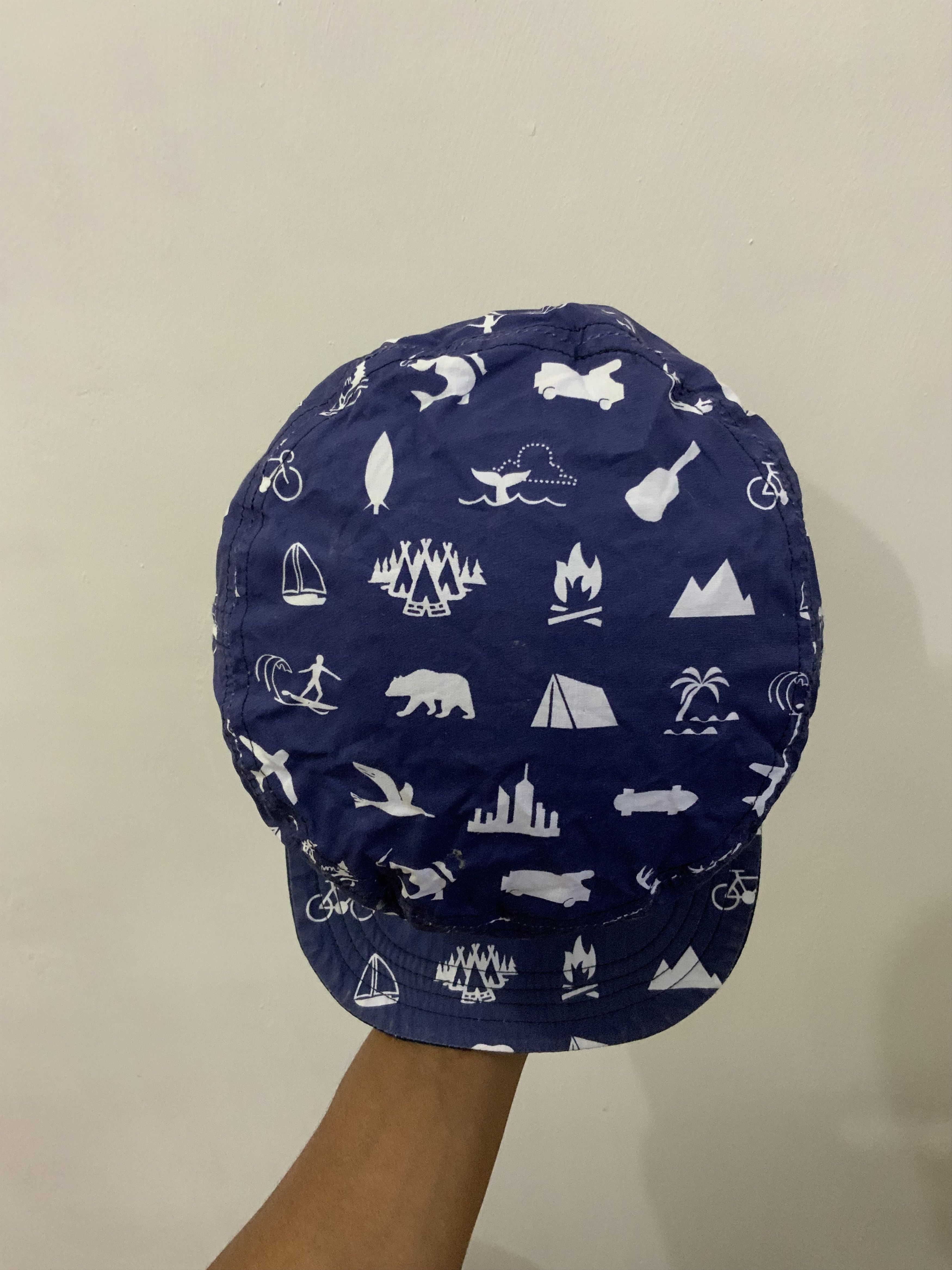 Japanese Brand Indigo Patchwork Art Reversible Hat Cap Size ONE SIZE - 7 Thumbnail