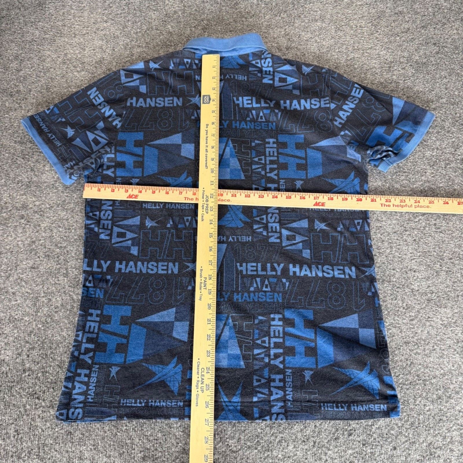 Helly Hansen Helly Hansen Polo Shirt Mens Large Blue AOP Short Sleeve Size US L / EU 52-54 / 3 - 4 Thumbnail