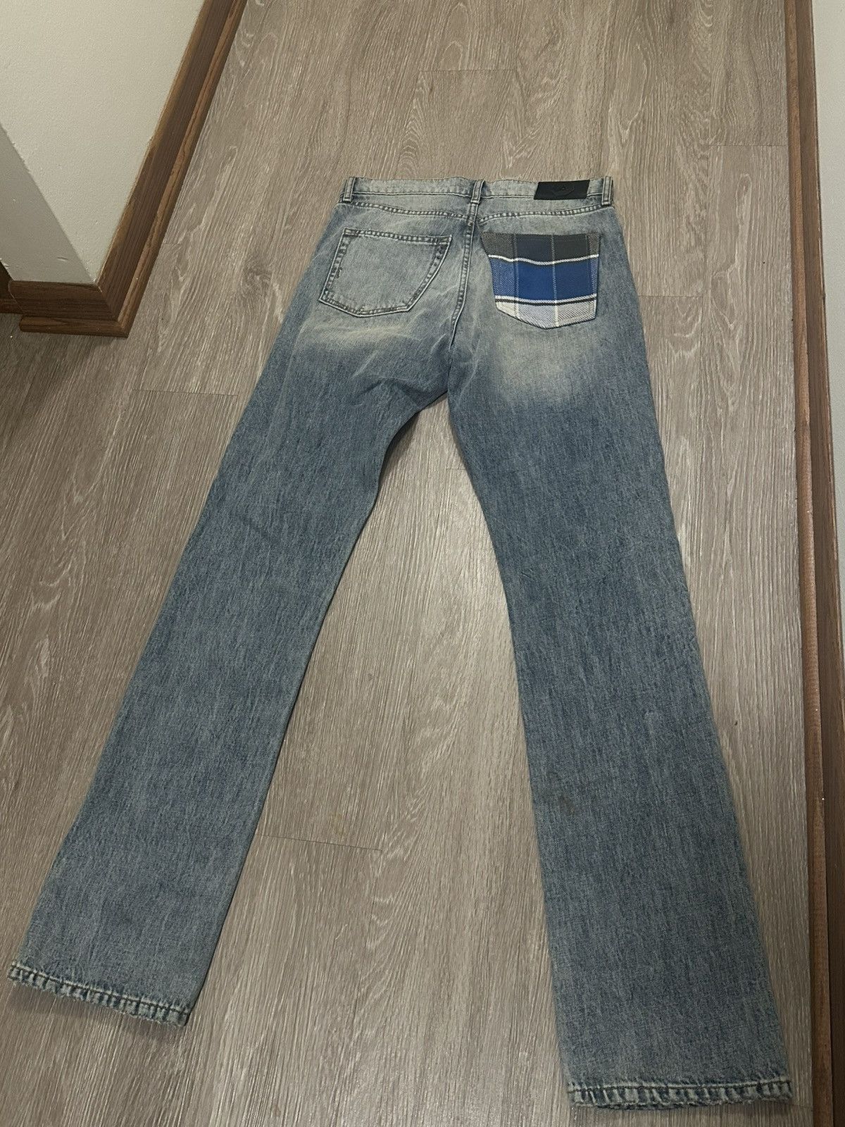 Other Abrand Distressed Patchwork Light Wash Denim Jeans Size US 32 / EU 48 - 4 Thumbnail