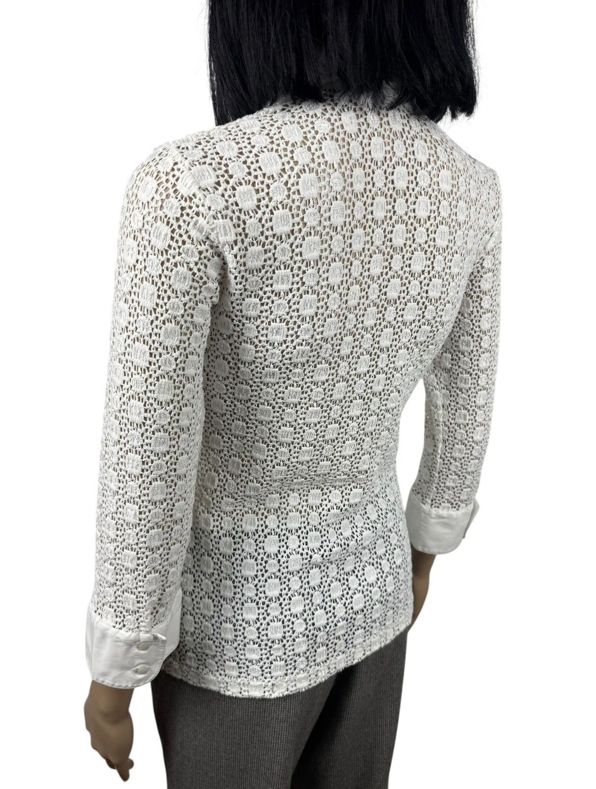 ANNE FONTAINE Anne Fontaine Regina Lace Crochet Button Up Blouse Size M / US 6-8 / IT 42-44 - 7 Thumbnail