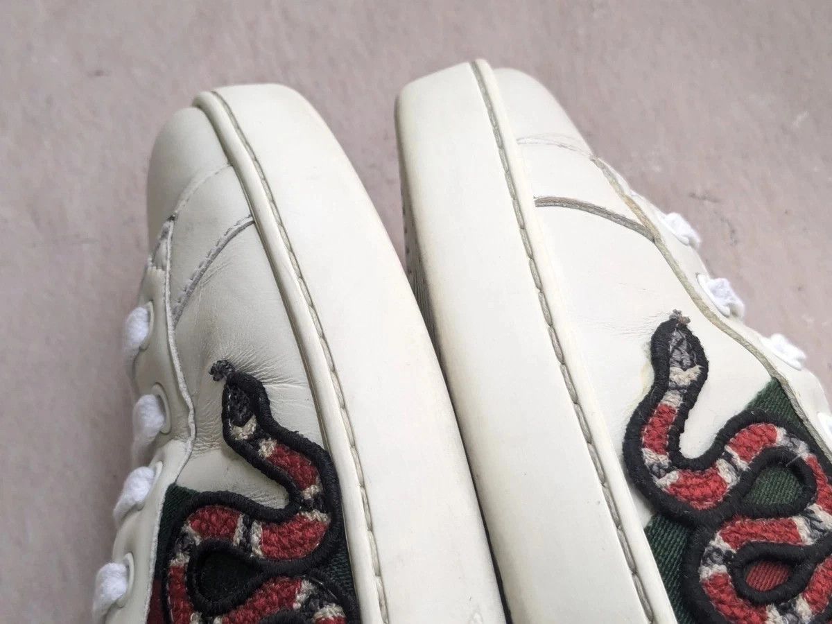 Gucci Gucci Ace Snake White 9 Leather Low Tops Size US 9 / EU 42 - 9 Thumbnail