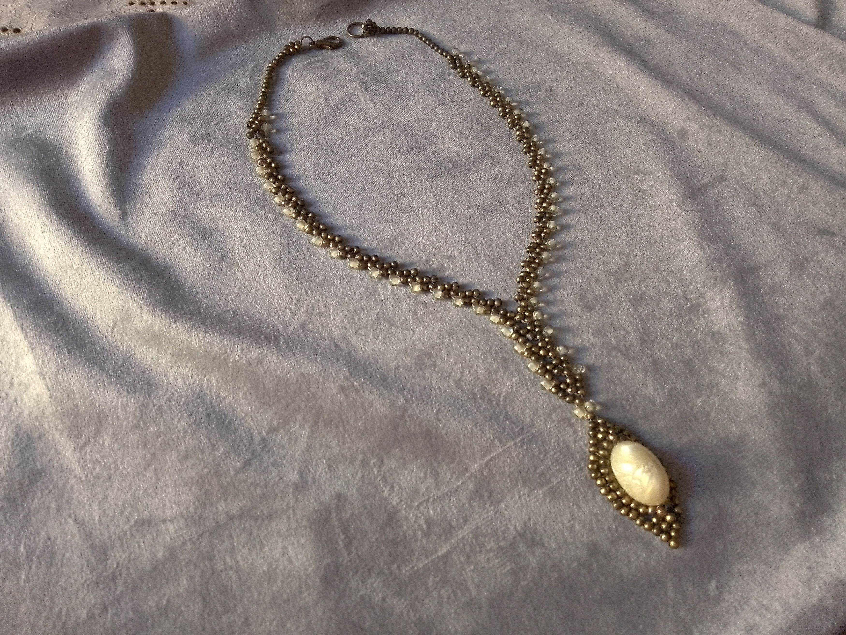 Handmade Necklace Long Vintage Braided Pearl Antique Materials Size ONE SIZE - 4 Thumbnail