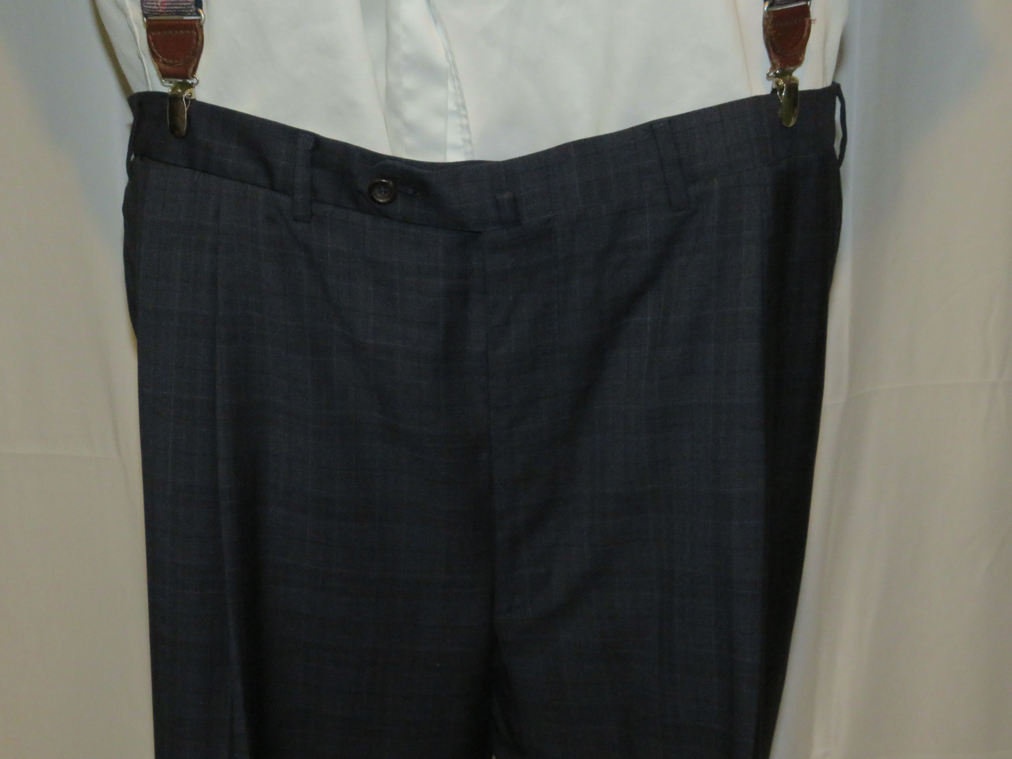 Canali Super 150 Brown Label Blue Plaid Two Button Sui Size 50L - 13 Thumbnail