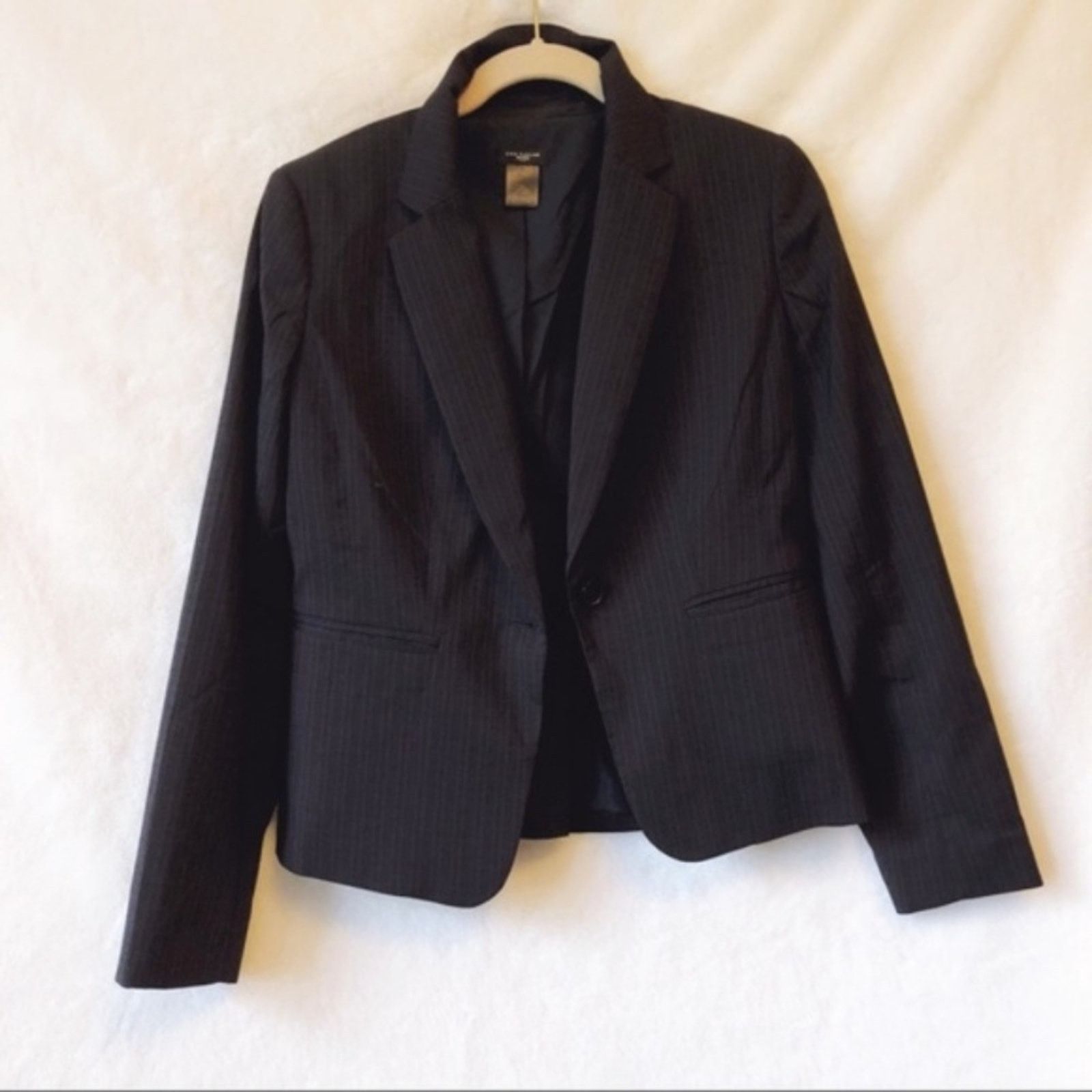 Ann Taylor Ann Taylor Striped Black Suit Blazer Size XS / US 0-2 / IT 36-38 - 6 Thumbnail