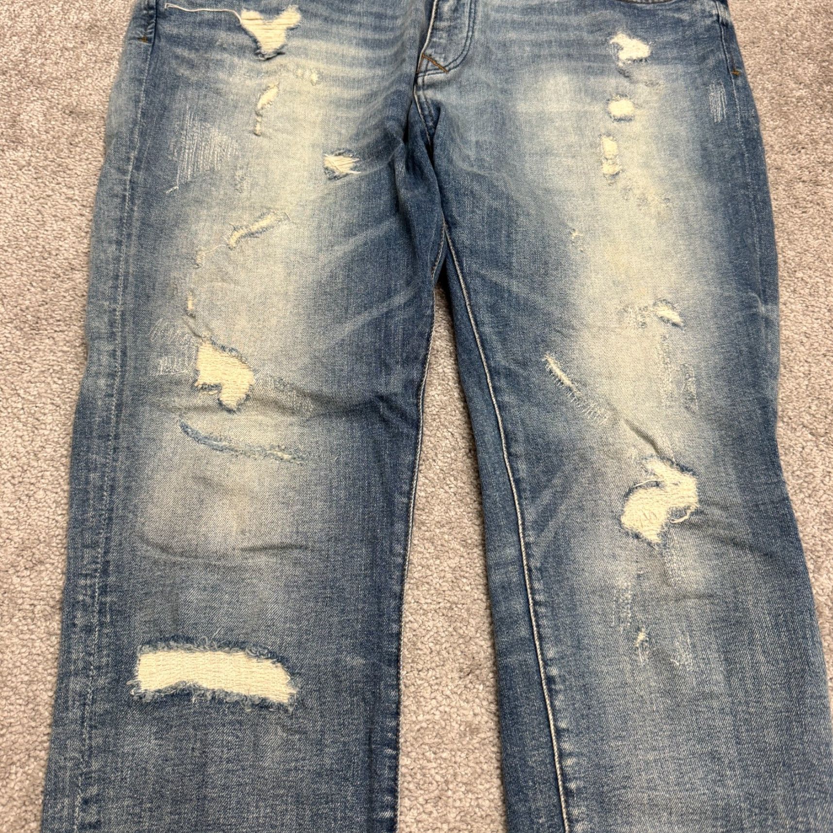 Zara VINTAGE Zara Man Original Denim Jeans Mens 36 Blue Distressed Stretch Tapered Jeans Size US 36 / EU 52 - 5 Thumbnail