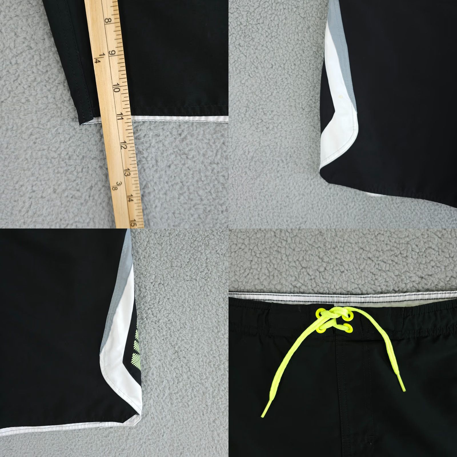Nike Nike Shorts Mens Large Black White Board Swim Trunks Pockets Drawstring Surf Size US 33 - 8 Thumbnail