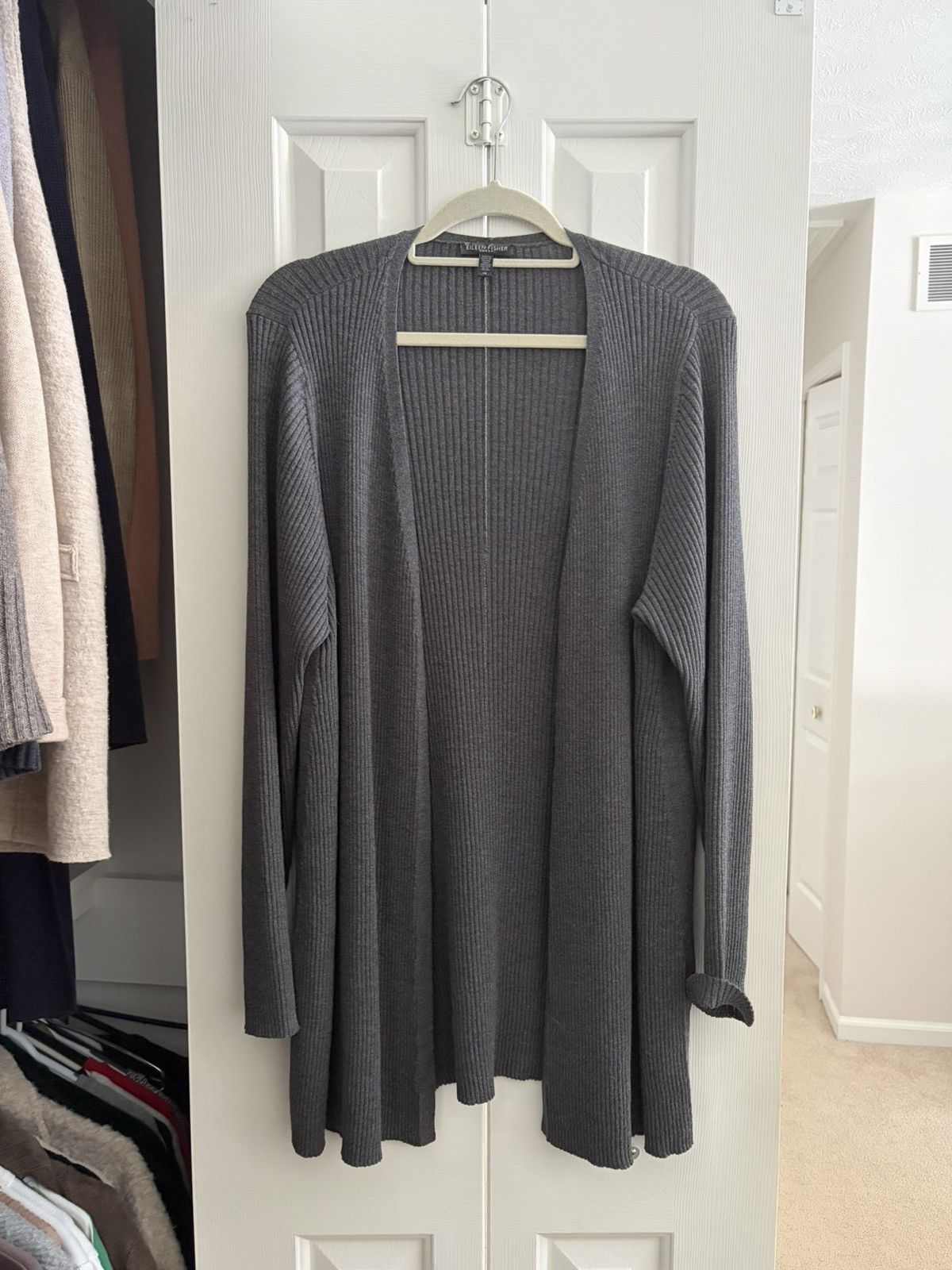 Eileen Fisher Eileen Fisher 1X Gray Ribbed Knit Sweater 100% Wool Size XL / US 12-14 / IT 48-50 - 1 Thumbnail